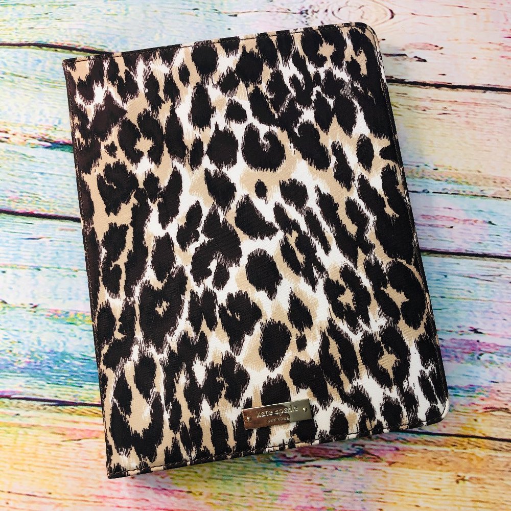 Kate Spade iPad Folio Case Leopard Print Gold New - Picture 1 of 8